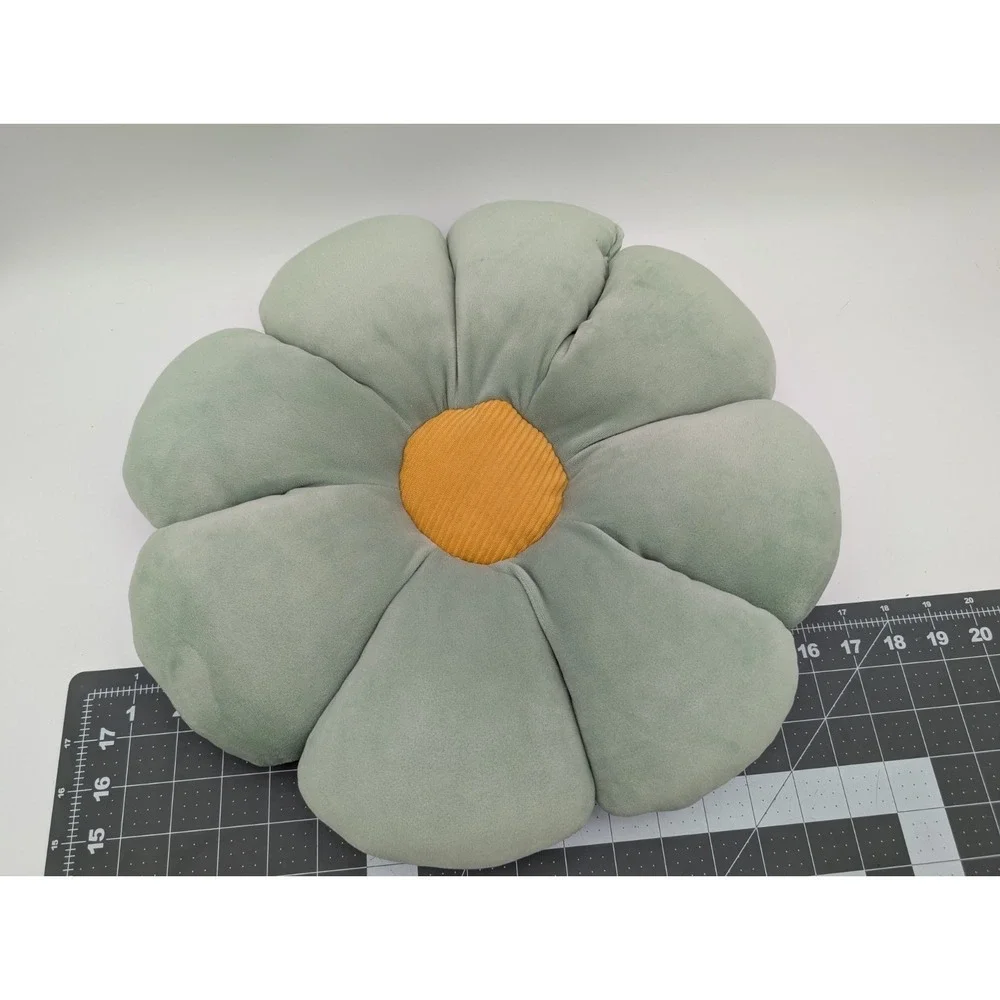 Flower Shape Green Pillow Plush 16 Inch‎ Stuffed